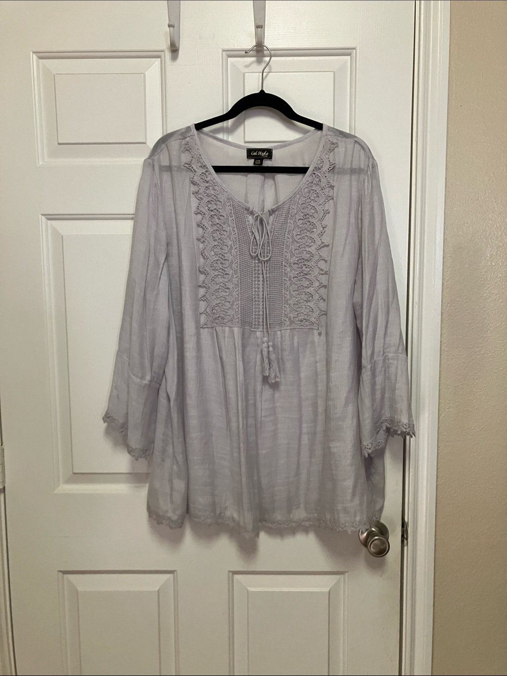 Cal Style Lavender Boho Gauzy Tunic Size 2X